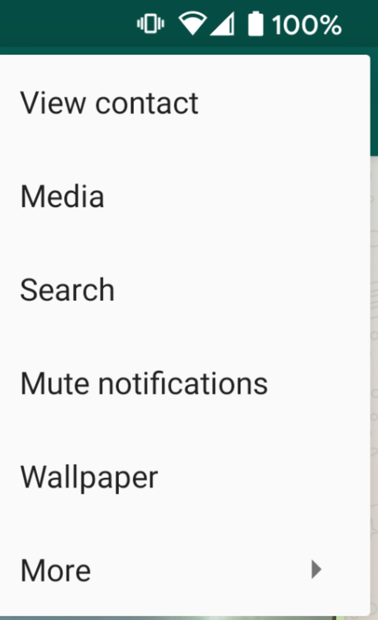 WhatsApp conversation settings